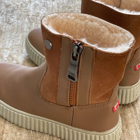 Pajar Side Zip, Wool Fleece Lined Boots in Camel Size 7-7.5 - Picture 6 of 16